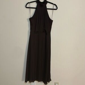 Banana Republic Brown Silk Like Halter Dress